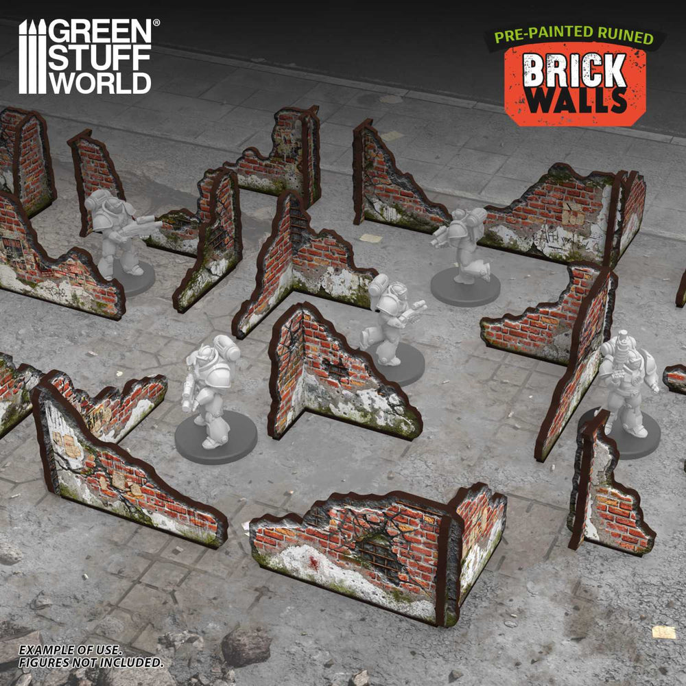 Green Stuff World Pre-Painted Ruined Brick Walls Terrain
