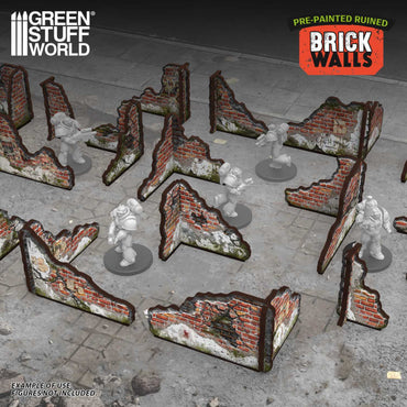 Green Stuff World Pre-Painted Ruined Brick Walls Terrain