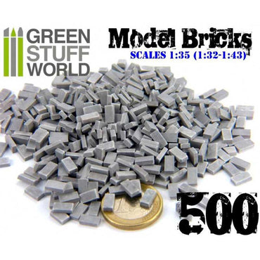 Green Stuff World 1:35 Model Bricks x500 Grey 9203