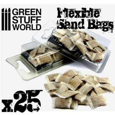 Green Stuff World Flexible Sandbags x25 Model Diorama 1:35 Accessory