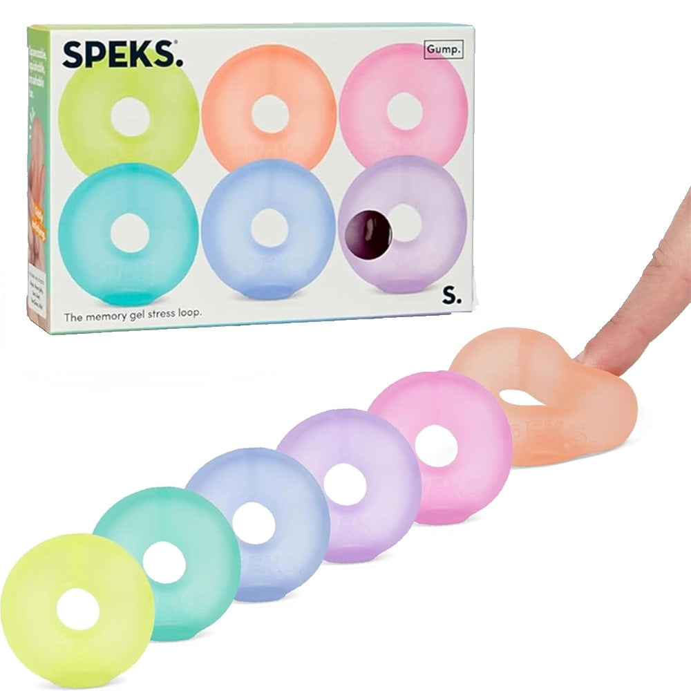 Speks Mini Gump Loop Multi Colour 6-Pack - Adult Fidget Stress-Relief