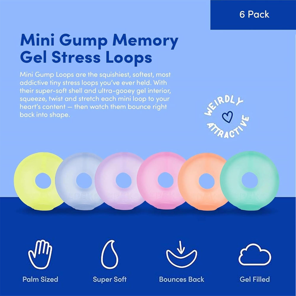 Speks Mini Gump Loop Multi Colour 6-Pack - Adult Fidget Stress-Relief