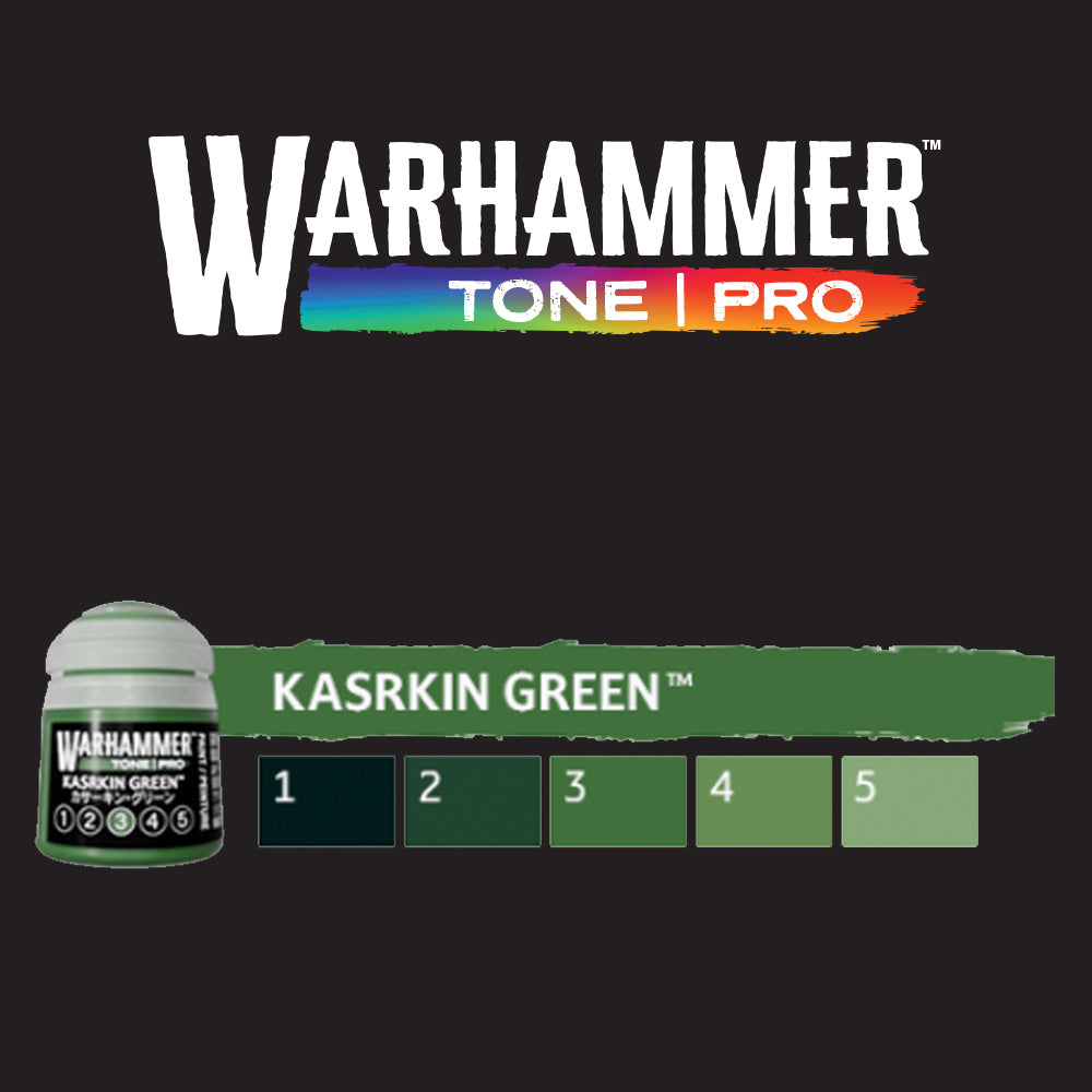 Games Workshop Warhammer Colour Tone Pro: Kasrkin Green 1-5 Set Bundle