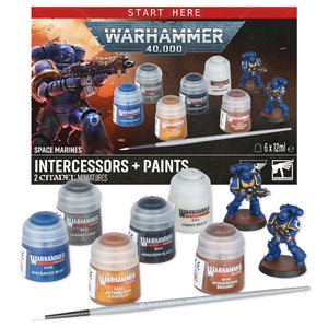Games Workshop Warhammer 40k: Space Marines Intercessors & Paints Set 60-11