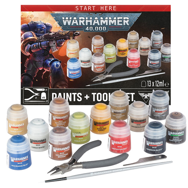 Games Workshop Warhammer 40k: Paints & Tools Set 60-12