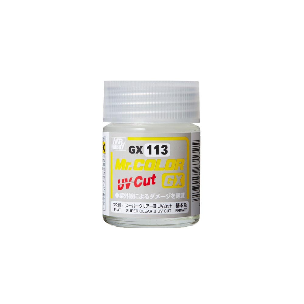 Mr. Hobby Mr. Colour - GX-113 - Super Clear III UV Cut Flat 18ml Model Paint