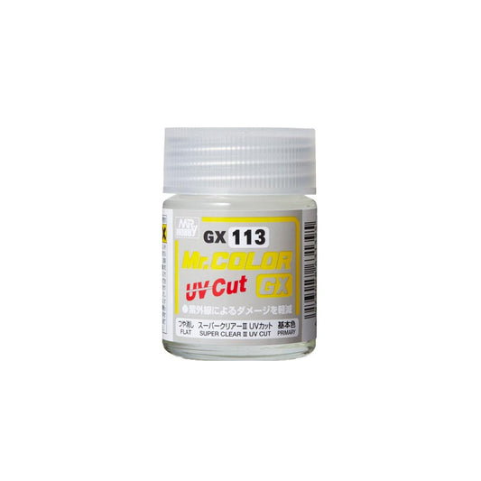 Mr. Hobby Mr. Colour - GX-113 - Super Clear III UV Cut Flat 18ml Model Paint