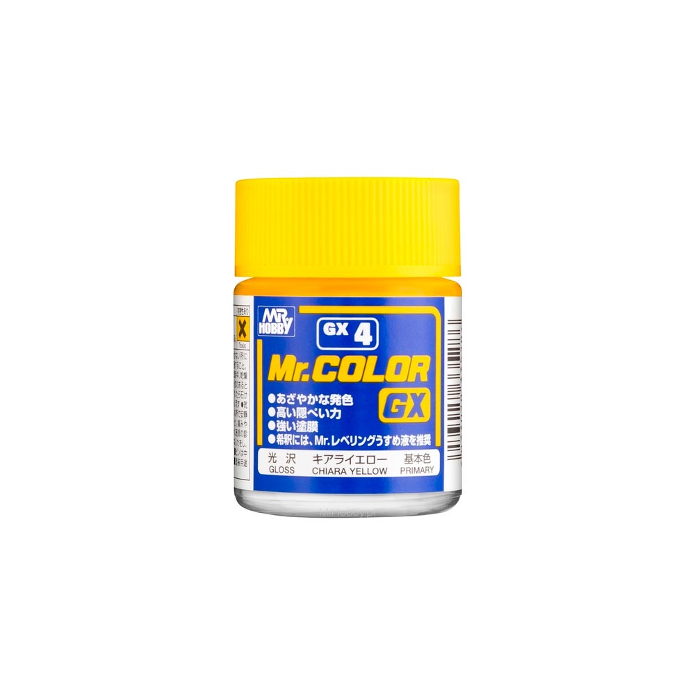 Mr. Hobby Mr. Colour - GX-4 - Chiara Yellow Gloss 18ml Model Paint