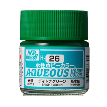 Mr Hobby Aqueous Hobby Colour H-026 Bright Green 10ml Acrylic Paint