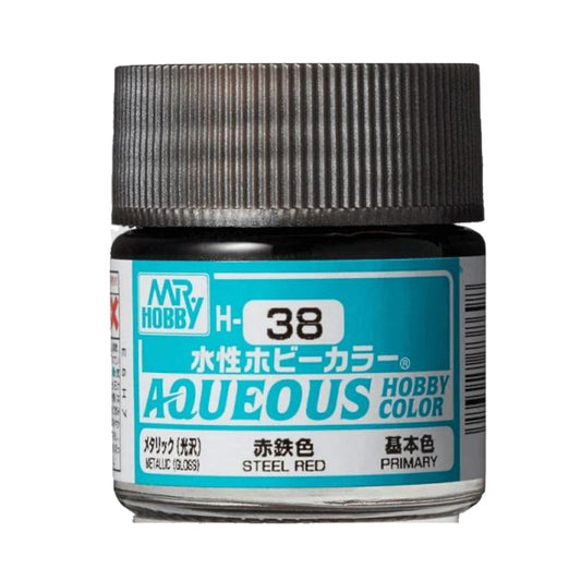 Mr Hobby Aqueous Hobby Colour H-038 Steel Red 10ml Acrylic Paint