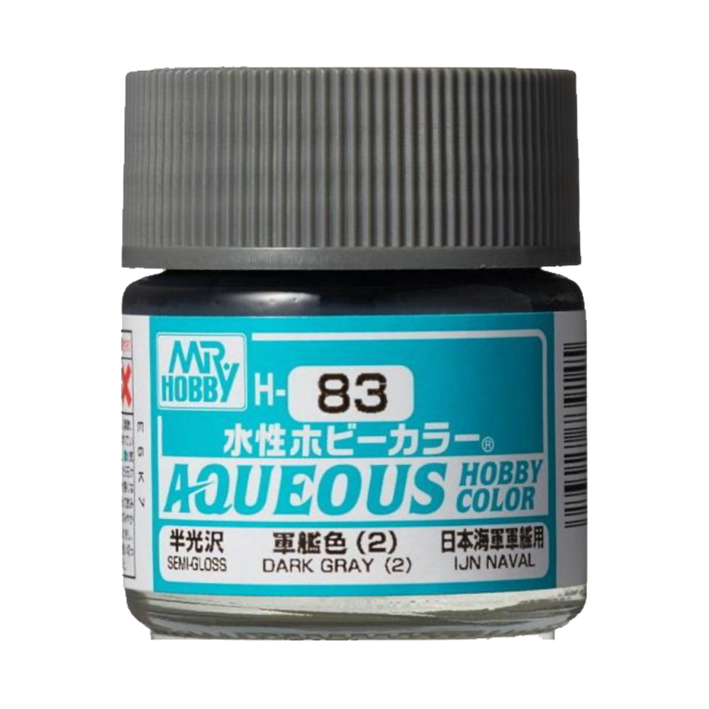 Mr Hobby Aqueous Hobby Colour H-083 Dark Grey [2] (J) 10ml Acrylic Paint