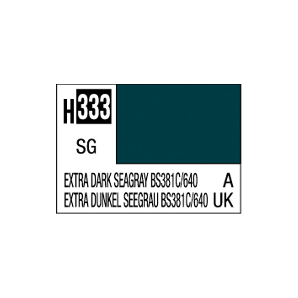 Mr Hobby Aqueous Hobby Colour H-333 Extra Dark Seagrey 10ml Acrylic Paint
