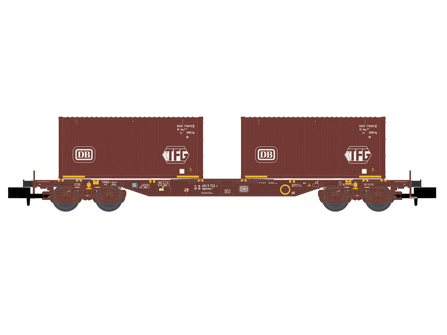 Hobbytrain DB Sgjkkmmss699 Flat Wagon w/DB Containers IV H23202 N Gauge