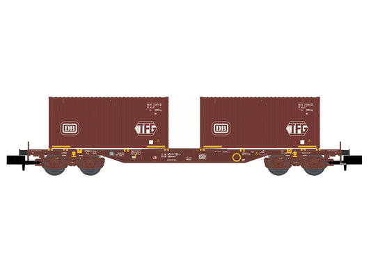 Hobbytrain DB Sgjkkmmss699 Flat Wagon w/DB Containers IV H23202 N Gauge