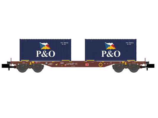 Hobbytrain DBAG Sgjkkmmss699 Flat Wagon w/P&O Containers VI H23203 N Gauge