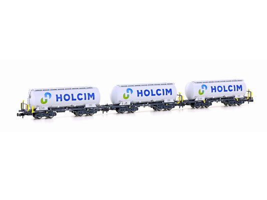 Hobbytrain Holcim New Logo Uacs Bogie Silo Wagon Set (3) VI H23492 N Gauge