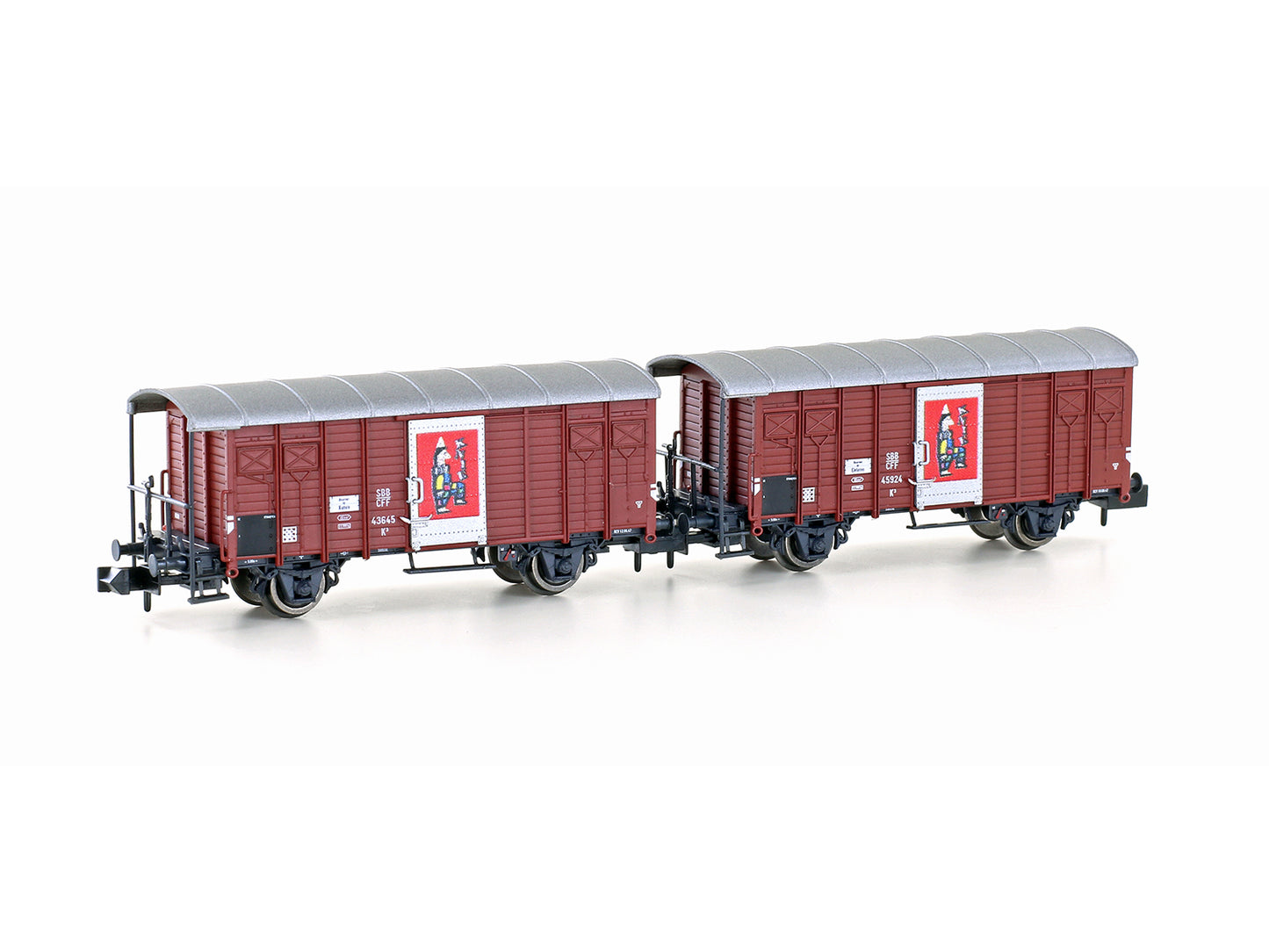Hobbytrain SBB Circus Knie K3 Van Set (2) III N Gauge H24257