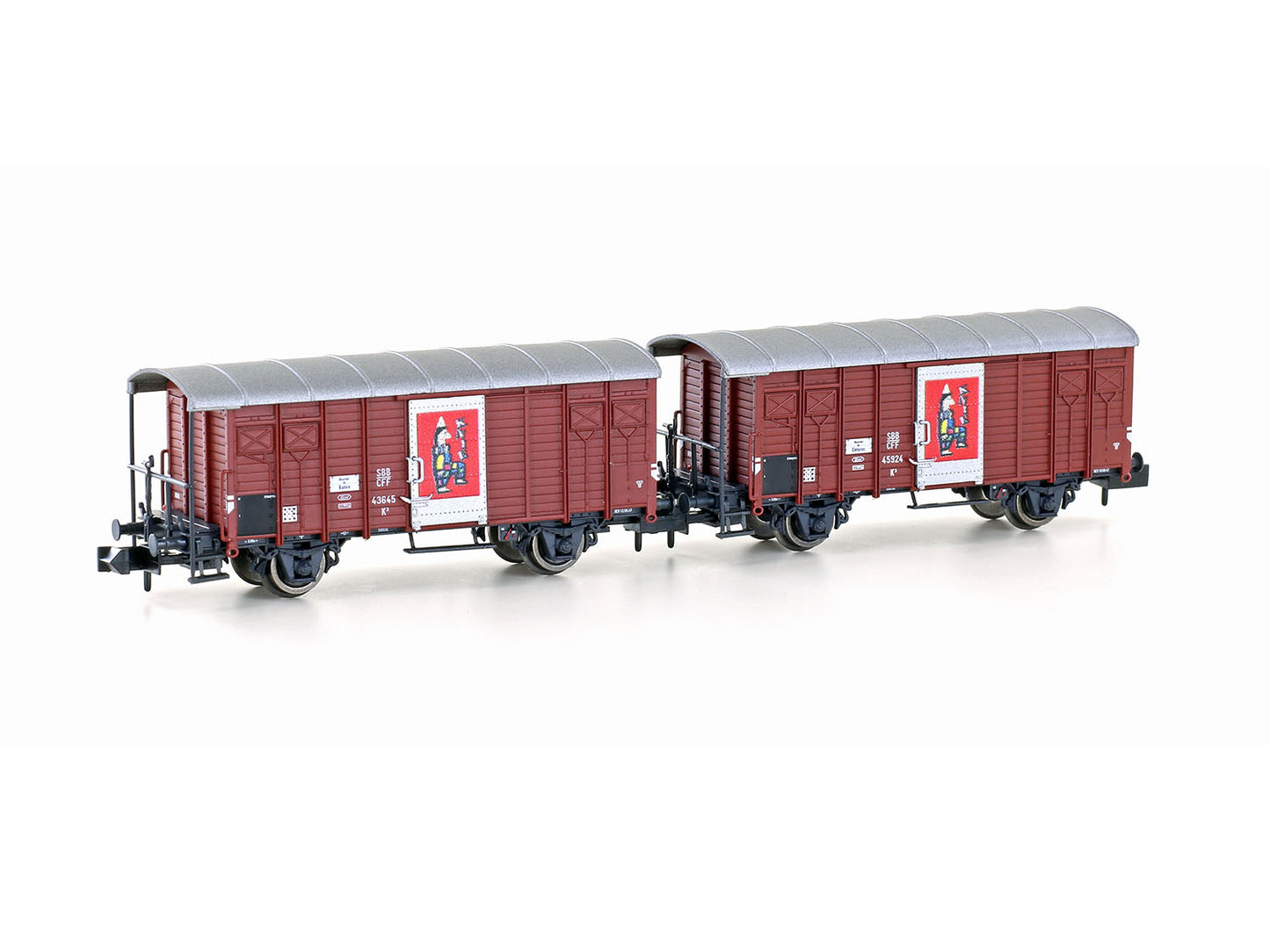 Hobbytrain SBB Circus Knie K3 Van Set (2) III N Gauge H24257