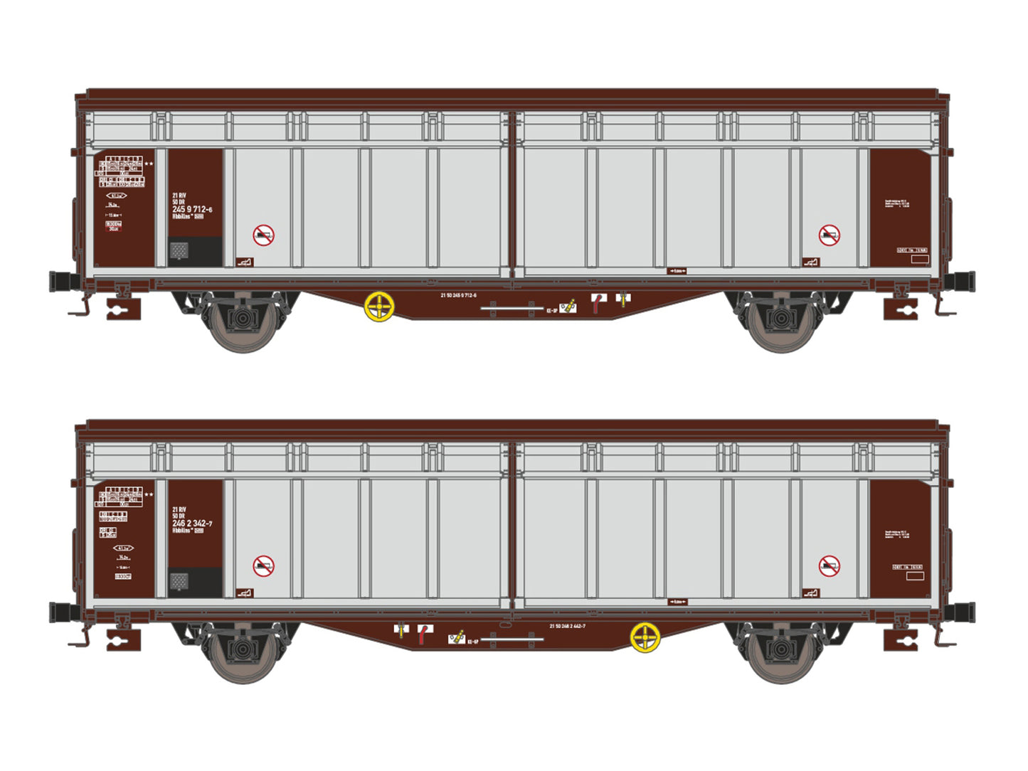 Hobbytrain DR Hbbillns Van Set (2) IV N Gauge H24653