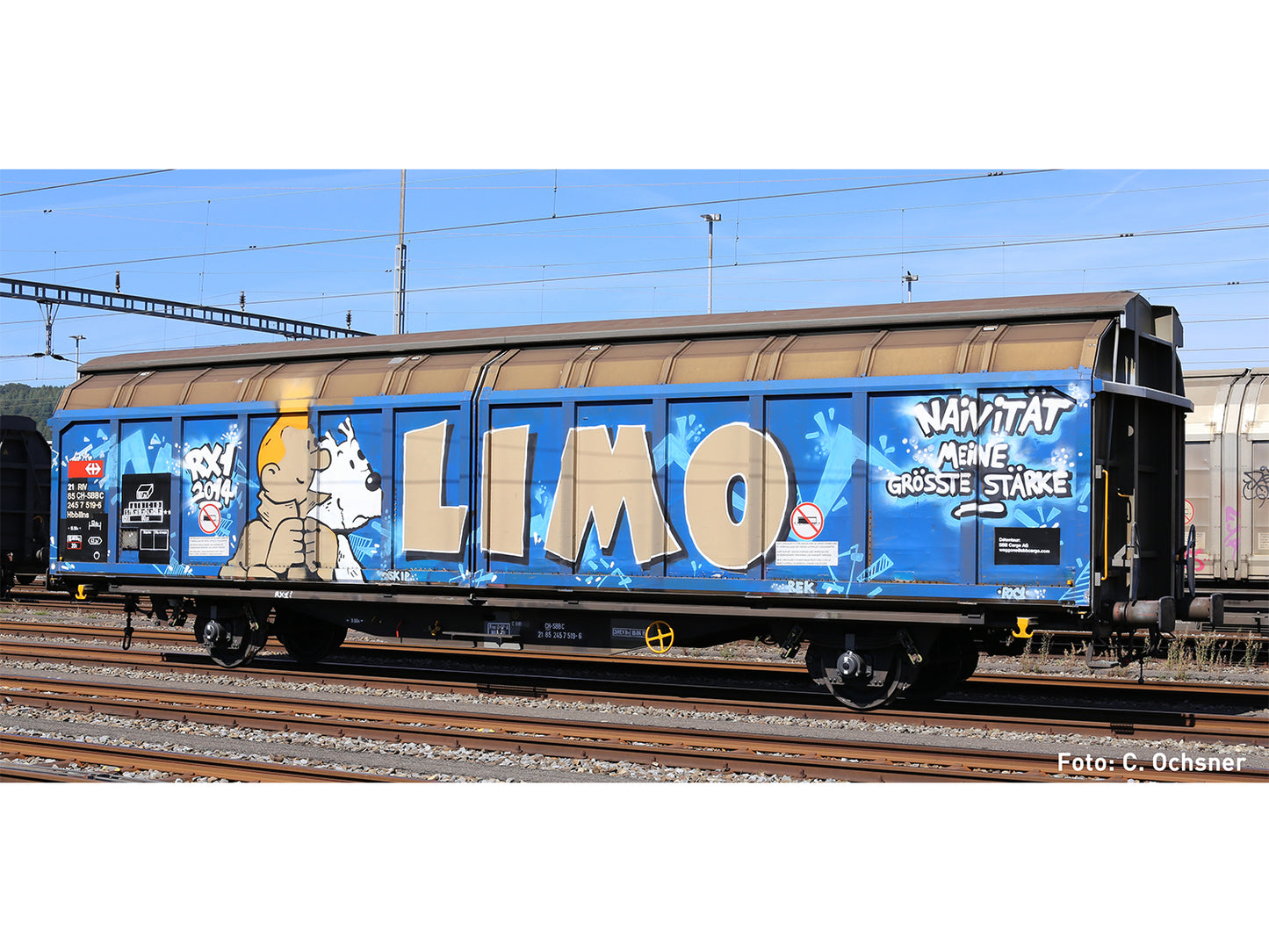 Hobbytrain SBB Hbbillns Van w/Limo Graffiti VI N Gauge H24667