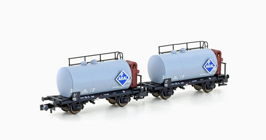 Hobbytrain 24802  DB Aral 2 Axle Tank Wagon Set (2) III N Gauge