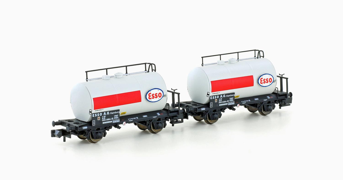 Hobbytrain 24832  DB Esso 2 Axle Tank Wagon Set (2) IV N Gauge