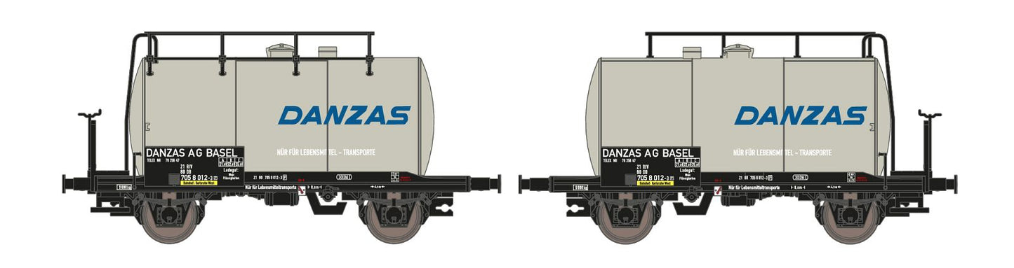 Hobbytrain 24834  DB Danzas 2 Axle Tank Wagon Set (2) IV N Gauge
