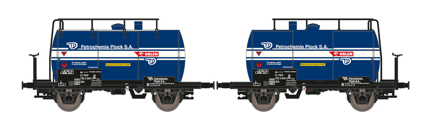Hobbytrain 24851  PKP Petrochemia 2 Axle Tank Wagon Set (2) IV N Gauge