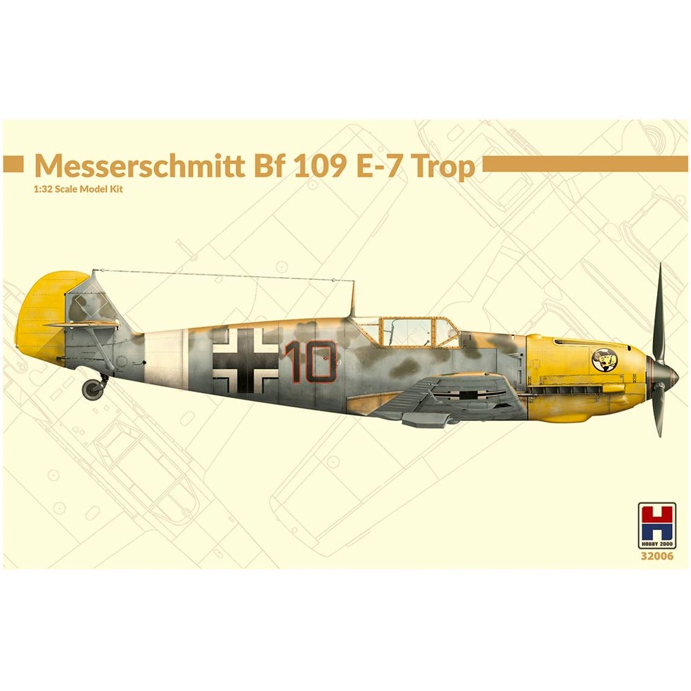 Hobby 2000 32006 Messerschmitt Bf 109 E-7 Trop 1:32 Plane Plastic Model Kit