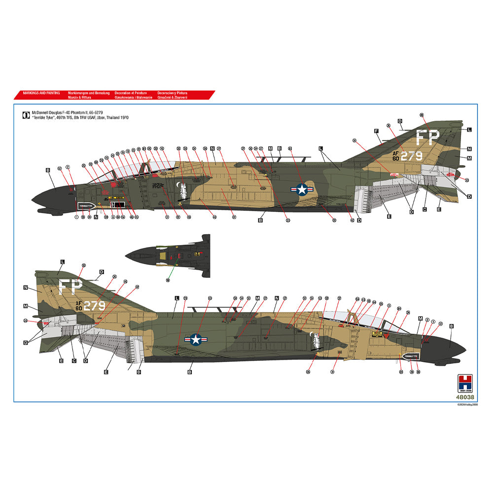 Hobby 2000 48038 McDonnell F-4D Phantom Vietnam Aces vol.2 1:48 Model Kit