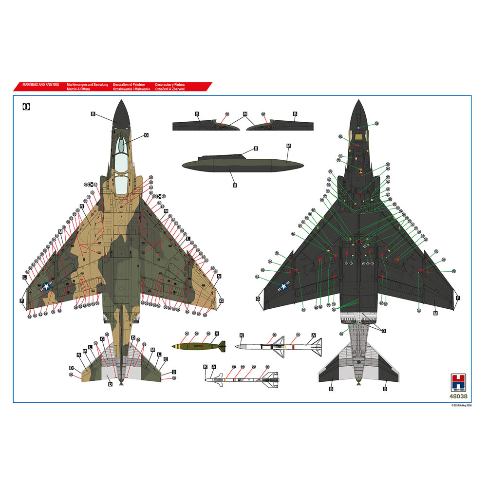 Hobby 2000 48038 McDonnell F-4D Phantom Vietnam Aces vol.2 1:48 Model Kit