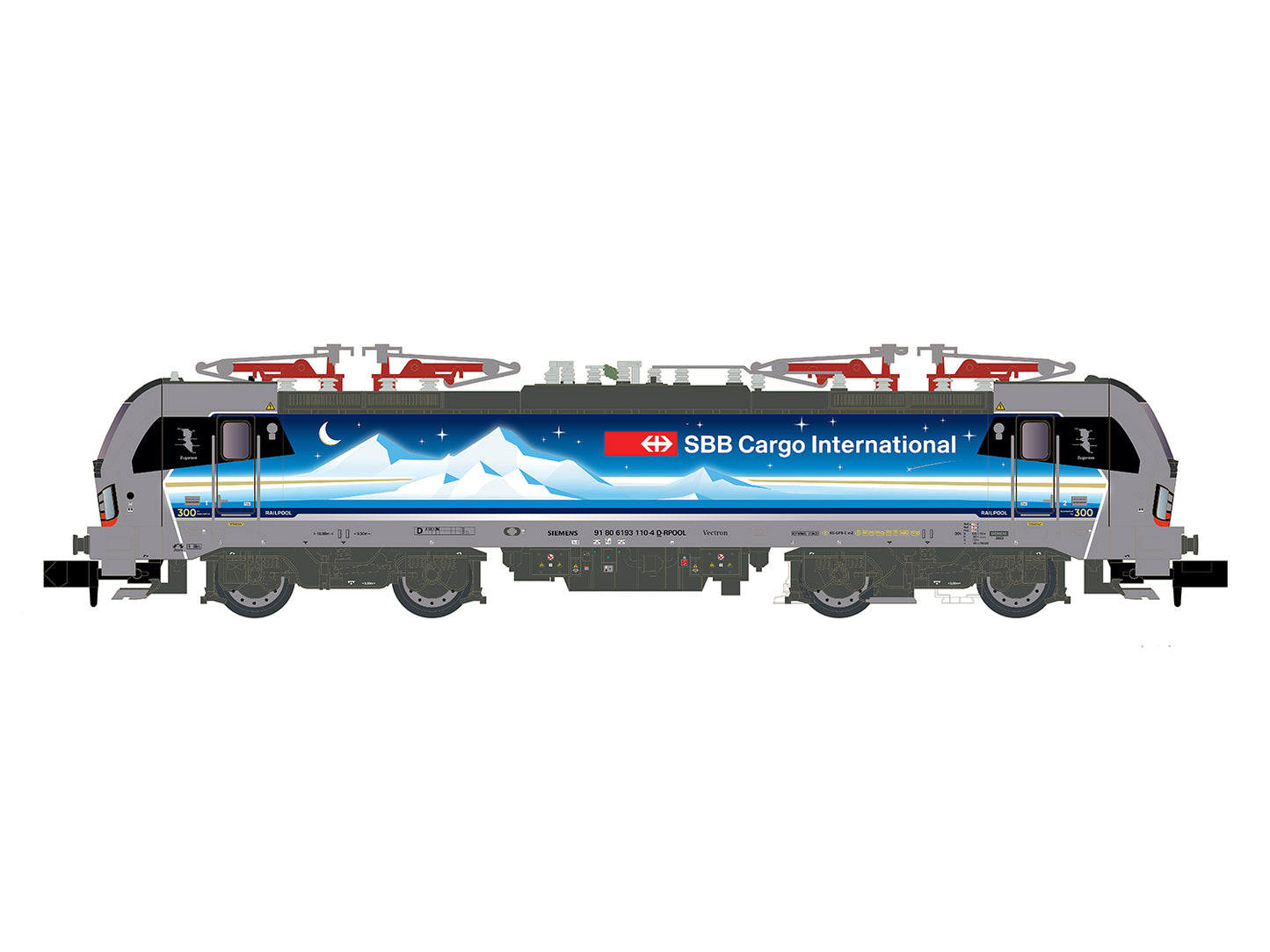 Hobbytrain SBB Cargo BR193 110 Goldpiercer Electric Locomotive VI N Gauge H30175