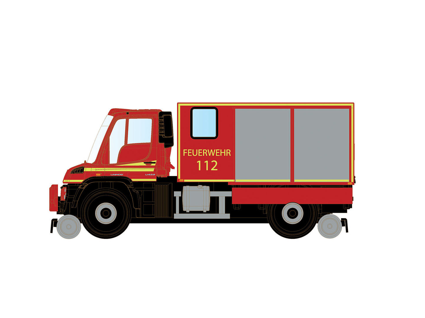 Hobbytrain Feuewehr Unimog U423 Road/Rail Vehicle VI (DCC-Fitted) H32303 N Gauge