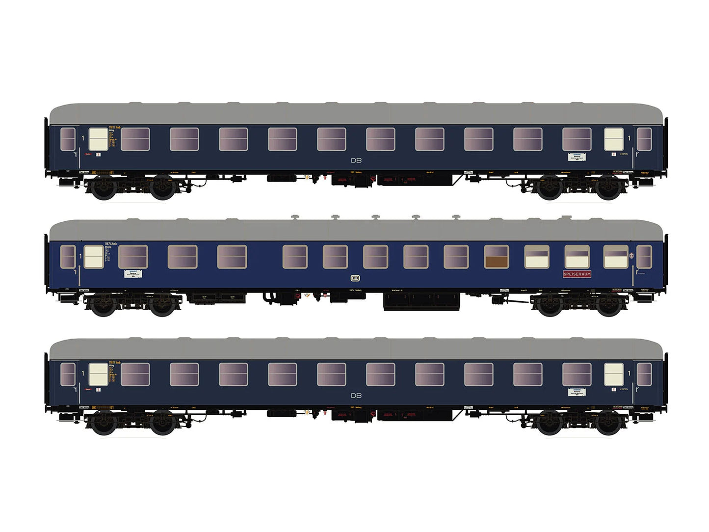 Hobbytrain DB F15/16 Sachsenross Coach Set (3) III H43046 HO Gauge