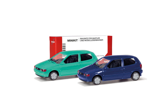 Herpa 012140-007 Minikit Set (2) VW Polo Pistachio/Chagal Blue HO Gauge