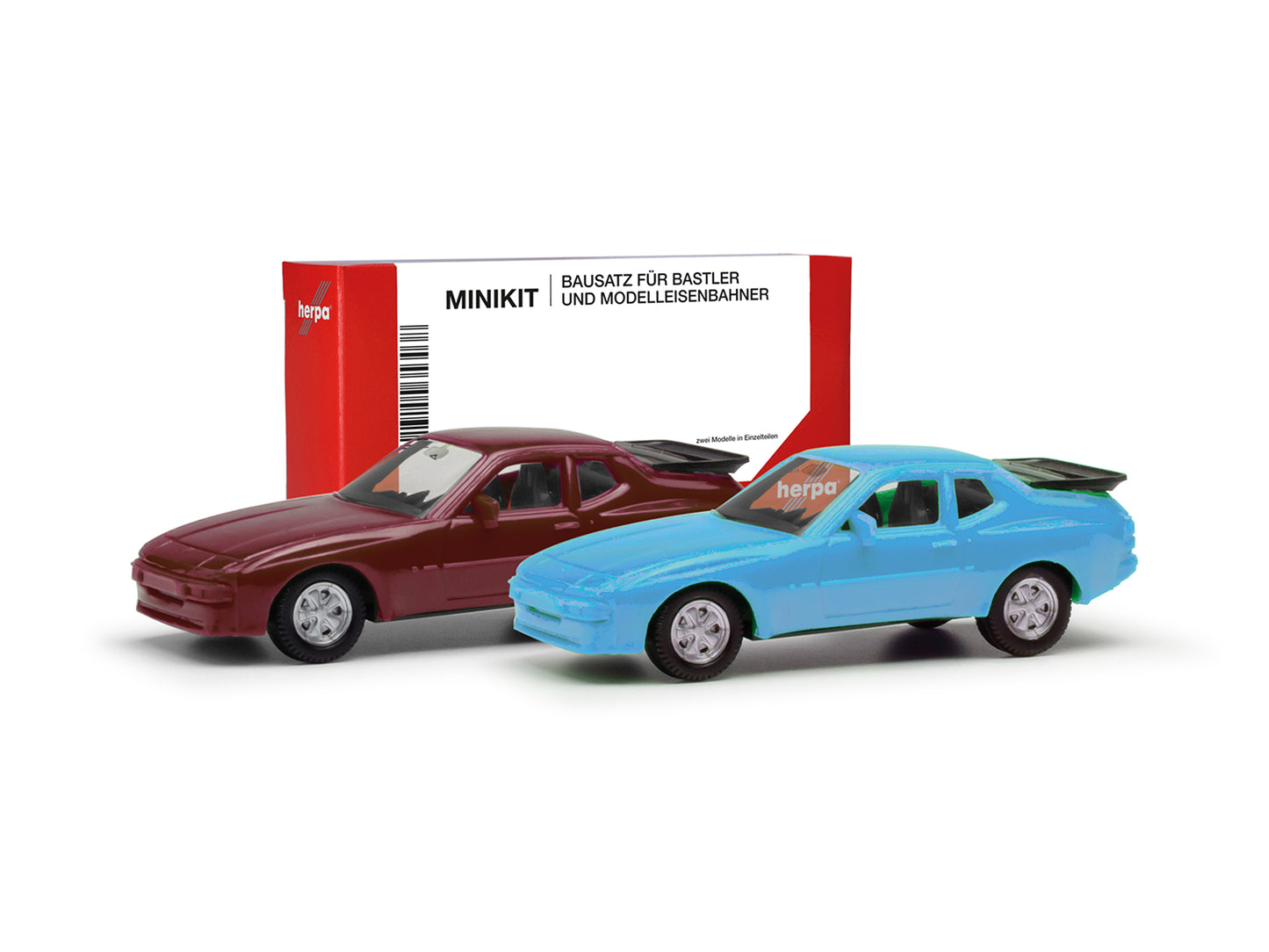 Herpa Minikit Porsche 944 Red/Blue (2) HA012768-004 HO Gauge