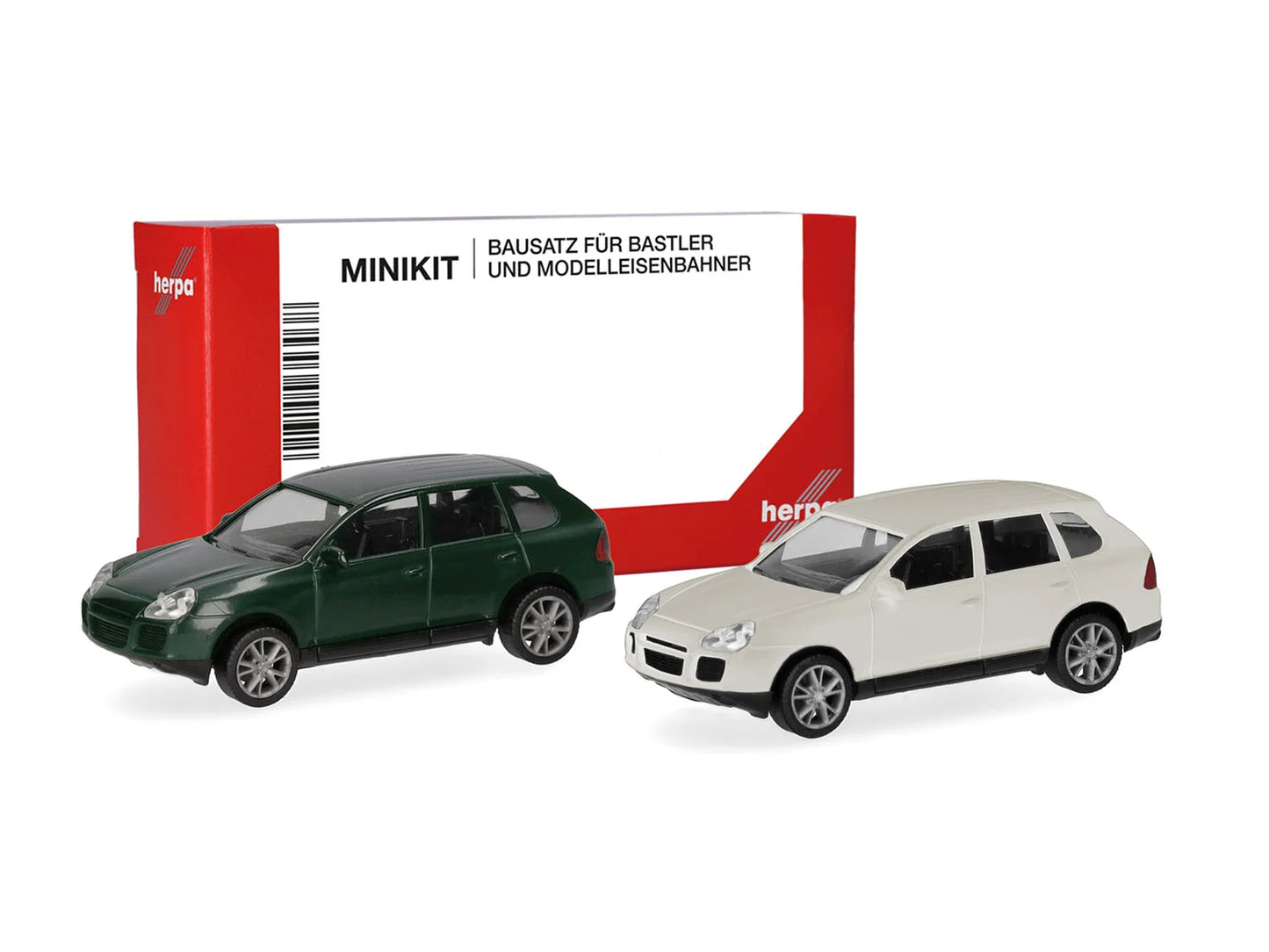 Herpa Minikit (2) Porsche Cayenne Turbo Racing Green/Sand White HA012836-002