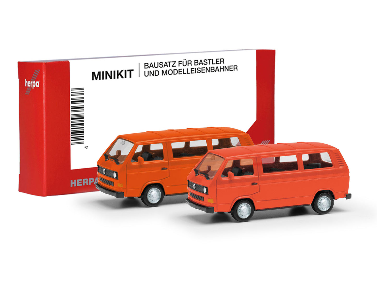 Herpa Minikit VW T3 Bus (2) Red & Orange HA013093-006 HO Gauge