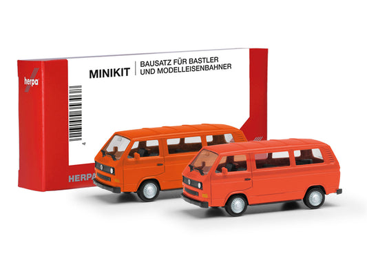 Herpa Minikit VW T3 Bus (2) Red & Orange HA013093-006 HO Gauge