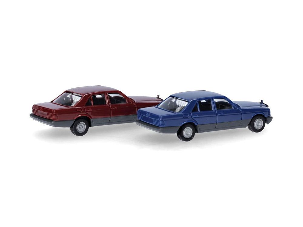 Herpa Minikit (2) MB S Class Sapphire Blue/Wine Red HA013727-004 HO Gauge