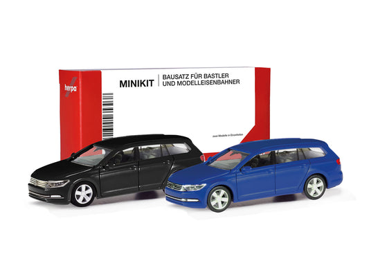 Herpa Minikit VW Passat Variant (2) Black & Ultramarine Blue 013772-003 HO Gauge