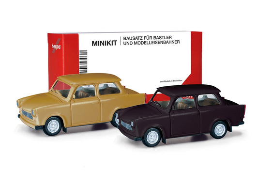 Herpa Minikit Trabant 601 Sedan Set (2) Velvet Ochre/Rally Black HO 013901-002