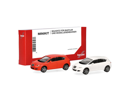 Herpa Minikit Seat Leon Orange/Candy White Set (2) HA013970-002 HO Gauge