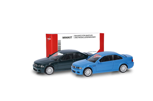 Herpa 14007 Minikit Set (2) BMW M3 Coupe Dark Green/Bavarian Blue HO Gauge