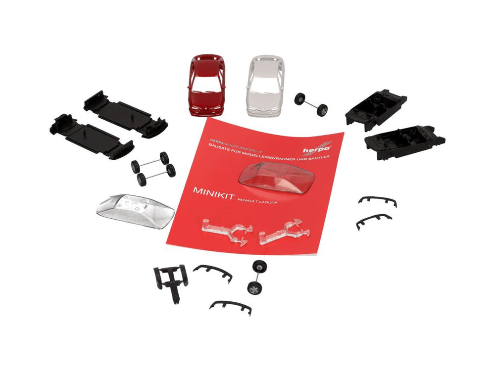 Herpa Minikit (2) Renault Laguna Sienna Red/Arctic White HA014113 HO Gauge