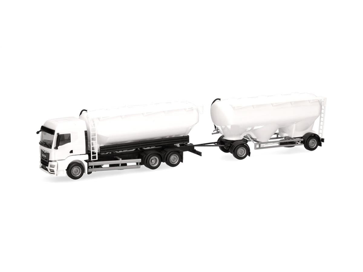 Herpa Minikit MAN TGS TM Bulk Silo Trailer White HA014137 HO Gauge