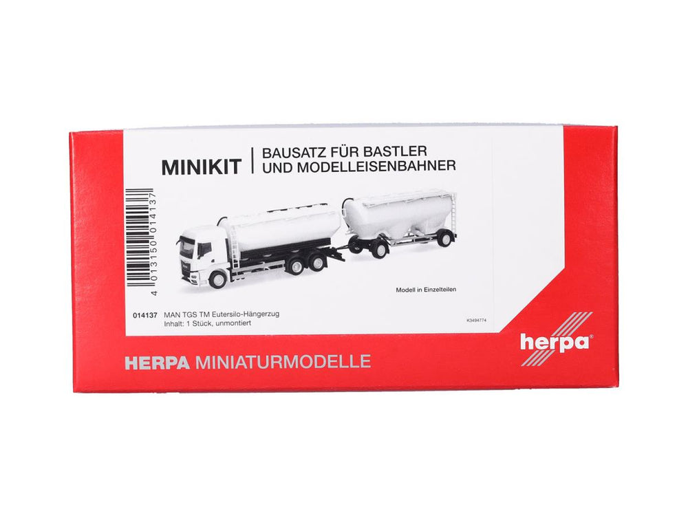Herpa Minikit MAN TGS TM Bulk Silo Trailer White HA014137 HO Gauge