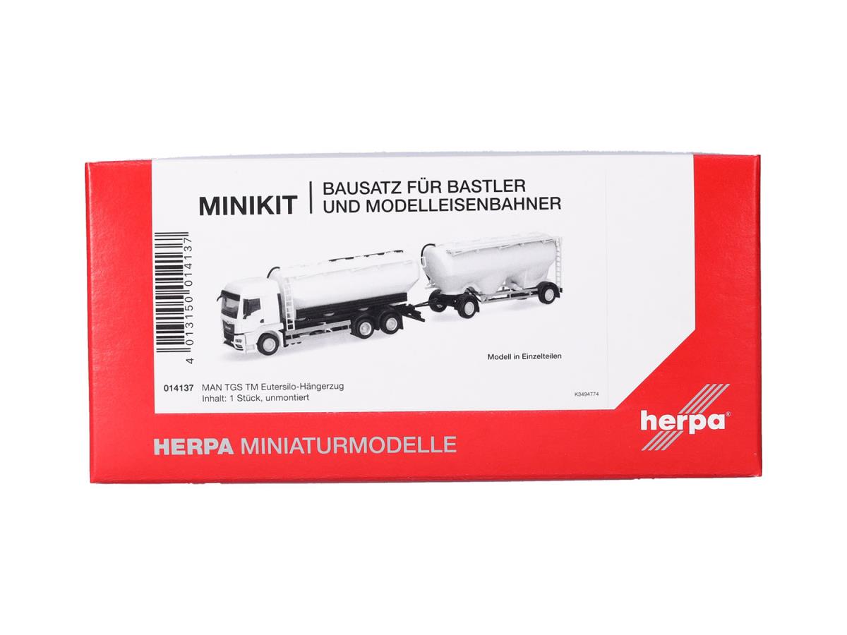 Herpa Minikit MAN TGS TM Bulk Silo Trailer White HA014137 HO Gauge