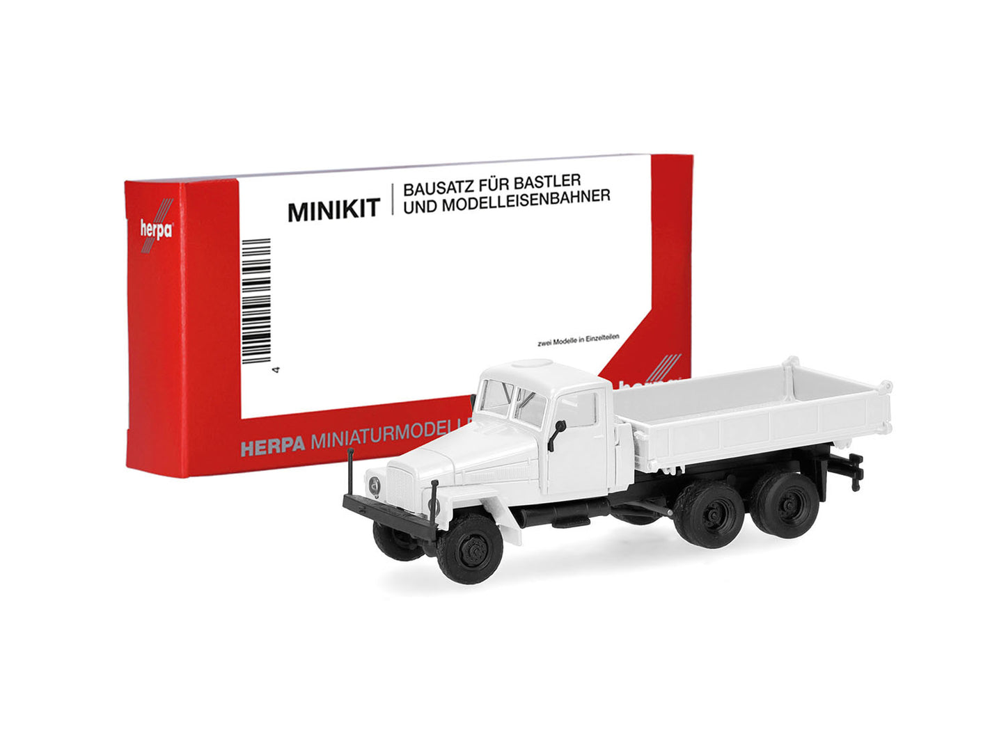 Herpa Minikit IFA G5 3 Axle Three Way Dumper Truck White HA014182 HO Gauge