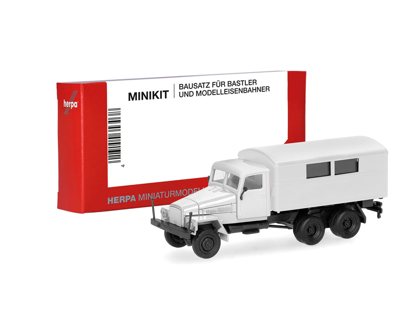 Herpa Minikit IFA G5 3 Axle Box Truck White HA014199 HO Gauge